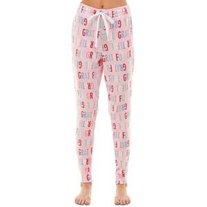 JACLYN INTIMATES Whisper Luxe Lounge Jogger Pants In Pink Multi, Size Medium